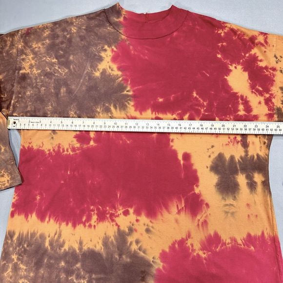 Free People We the Free Shirt Women’s M Red Brown Yellow Boho Tie Dye Colorful - Picture 3 of 12